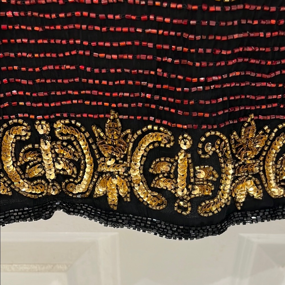 Laurence Kazar Black,burgundy, and Gold Ornate Blazer - Picture 6 of 9